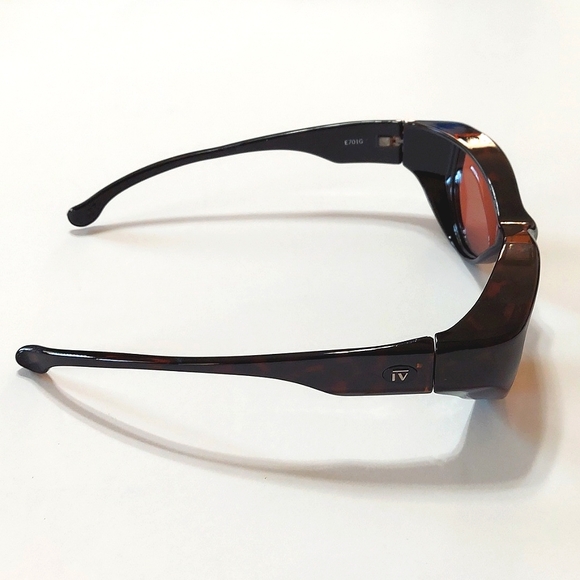 Unisex Dark Tortoise Frame Brown Lens Sunglasses Wrap Arounds - Picture 3 of 6